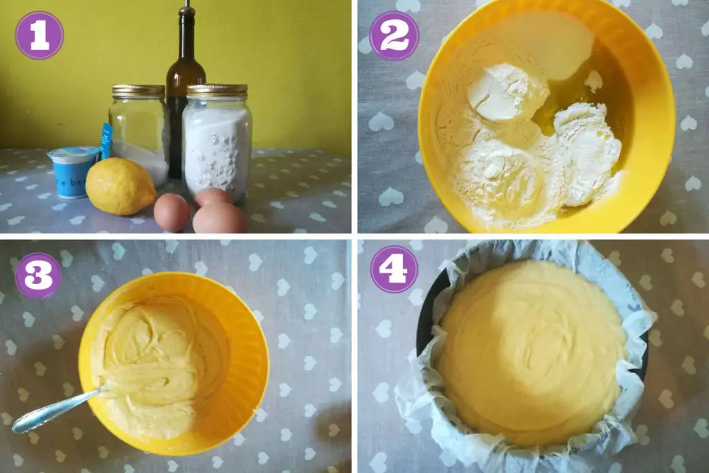 Preparazione della torta allo yogurt