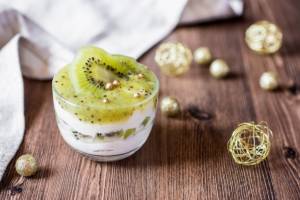 Mousse di formaggio con kiwi
