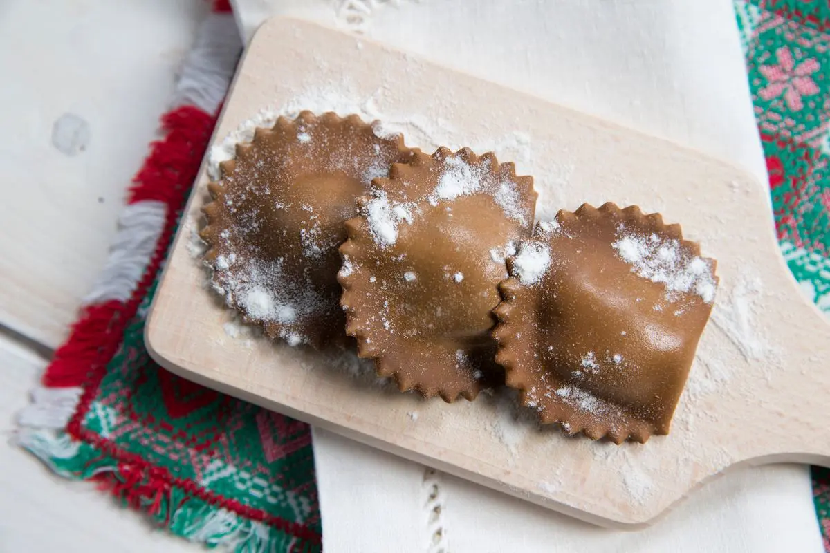Ravioli dolci al cioccolato