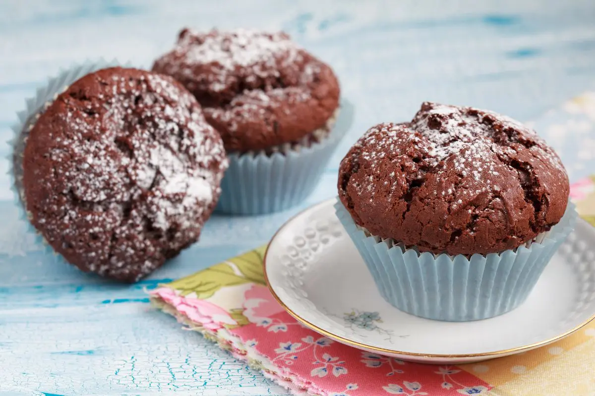 Muffin all'acqua al cioccolato