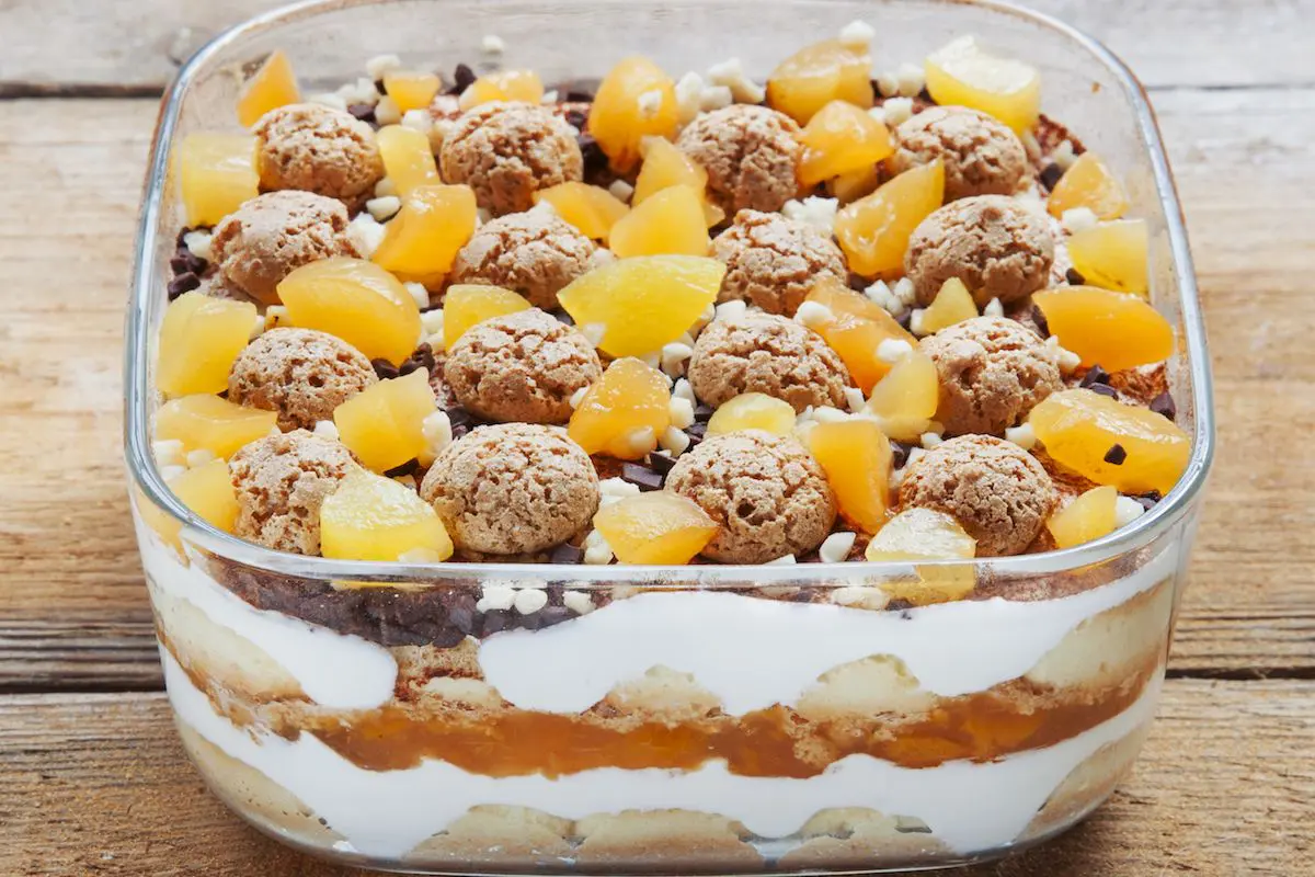 tiramisu pesche amaretti