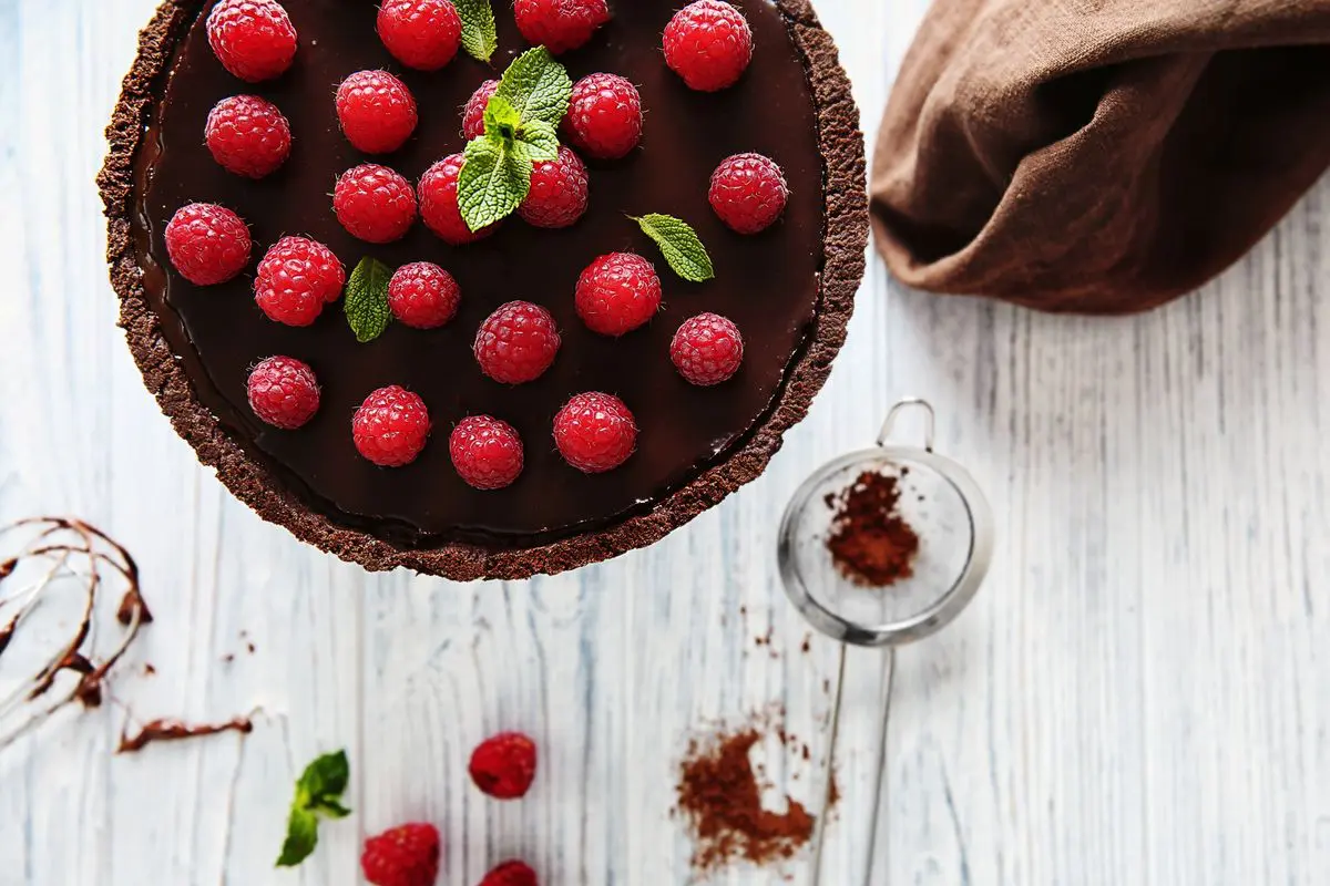crostata cioccolato lamponi