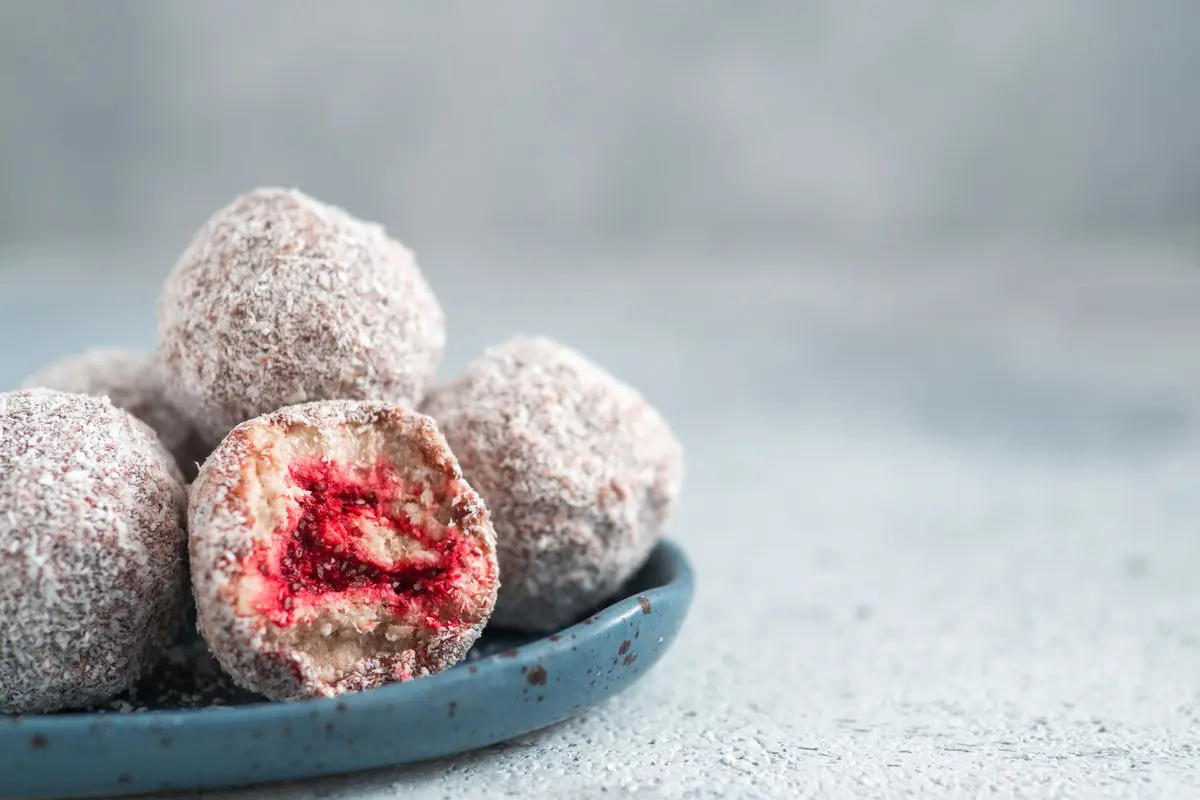 Palline cocco e lamponi