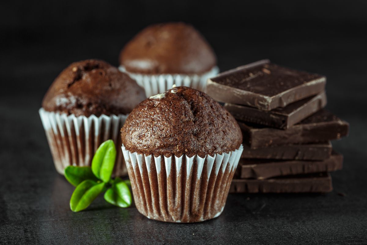 Muffin al cioccolato in friggitrice ad aria